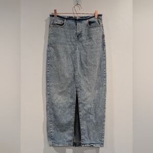 Wild Fable Denim Maxi Skirt, Modest, Size 4R Slit In Front